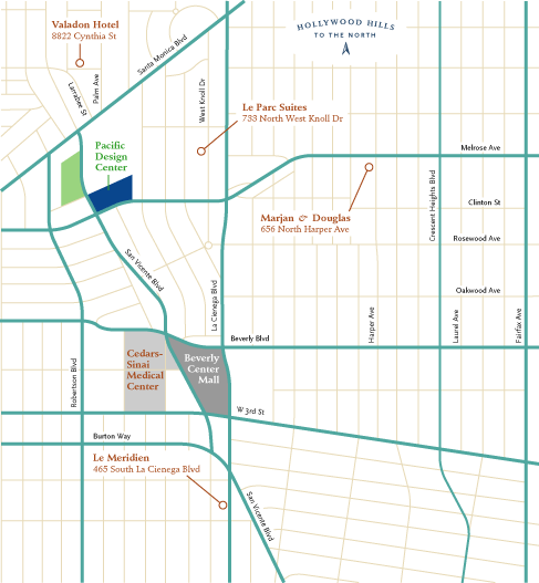 Map of the hotels and our neighborhood